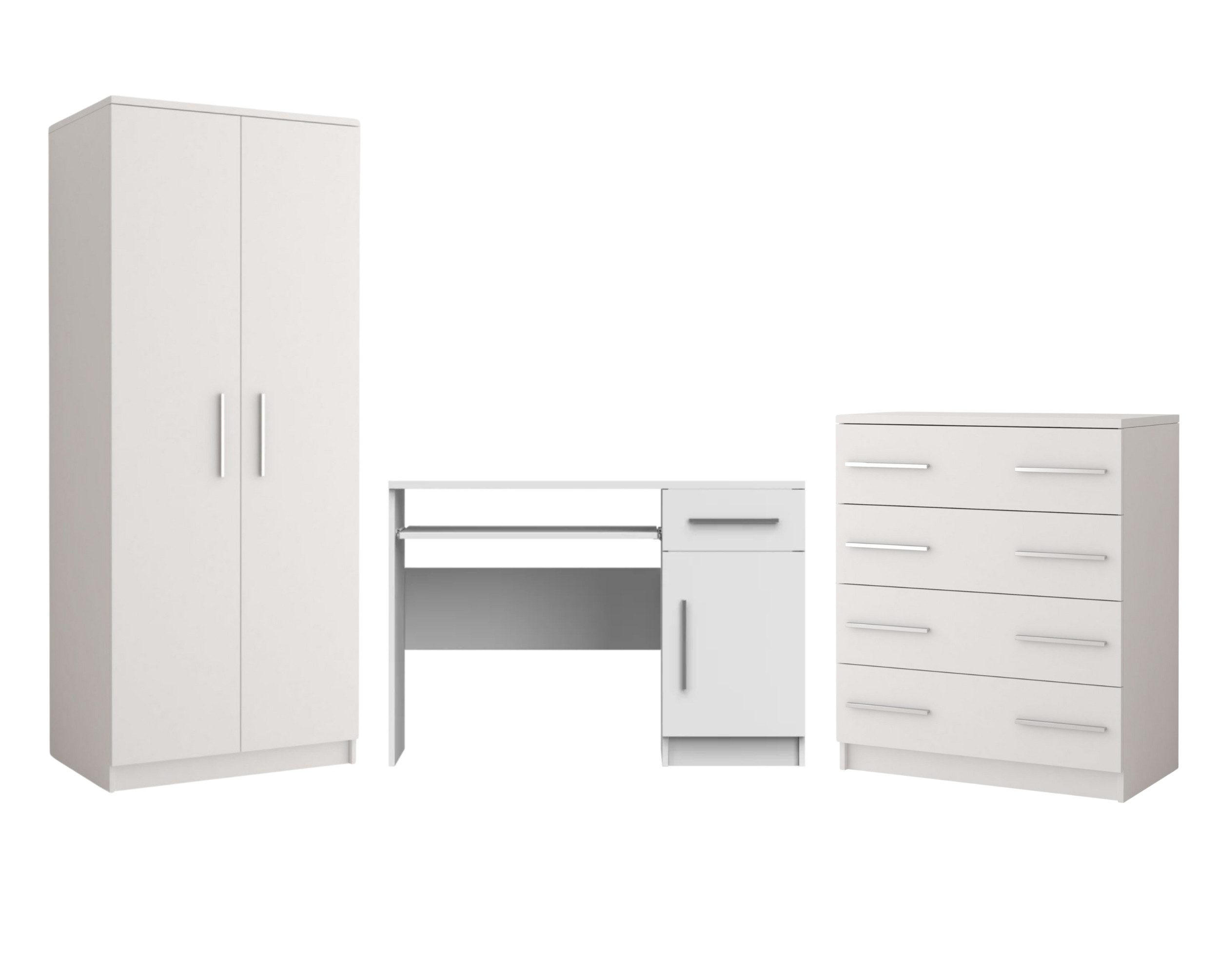 Deine Möbel 24 Jugendzimmer-Set Weiß 270x192x50 cm