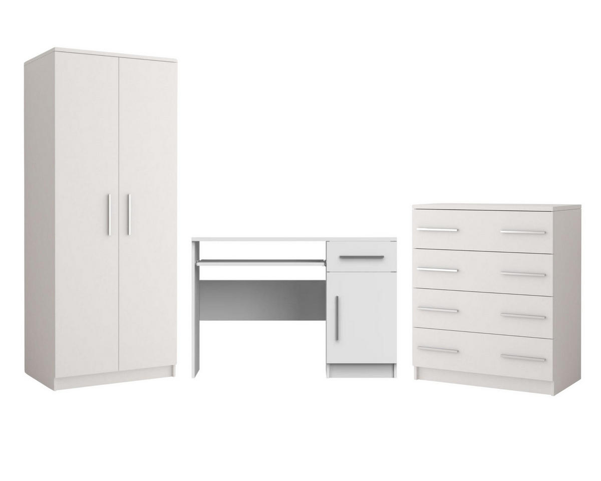 JUGENDZIMMER-SET OLMO I 3-teilig Weiß - Weiß, Holzwerkstoff (270/192/50cm) - Deine Möbel 24