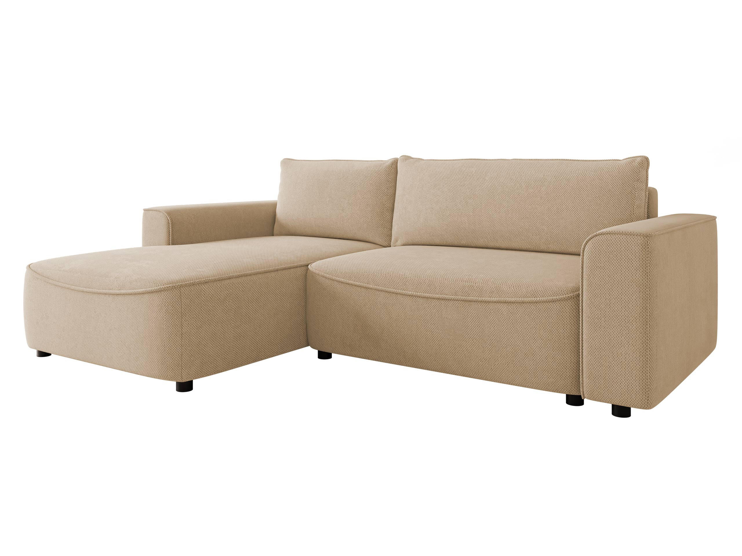 ECKSOFA Beliza, Seite: Links - Schwarz/Naturfarben, Holz/Kunststoff (255/175cm) - MIRJAN24