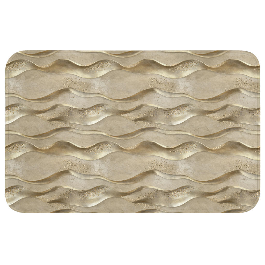 OnlyWow KOUPELNOVÁ PŘEDLOŽKA Vlny - vzor - zlaté 80x50 cm
