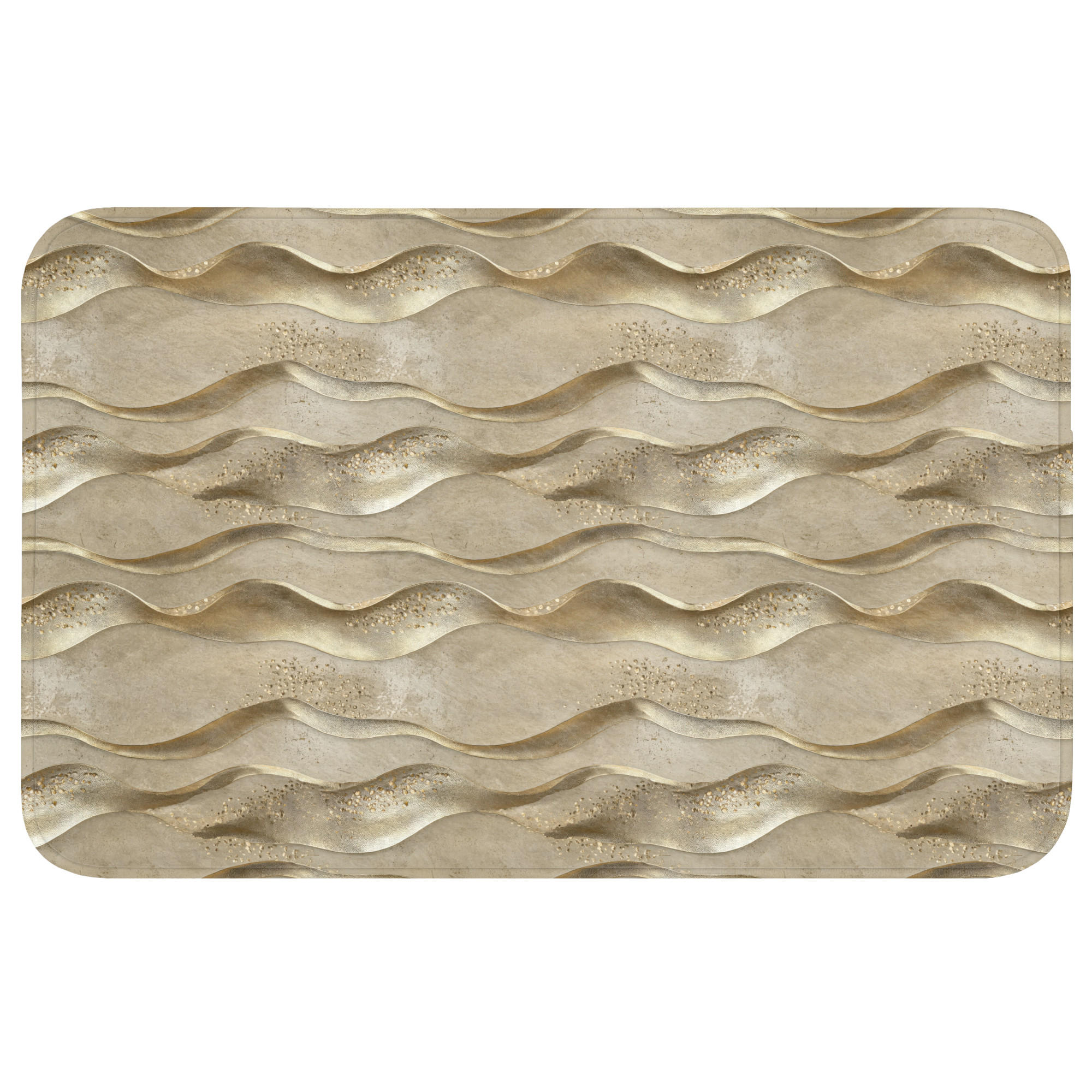 TEPIH ZA KUPAONICU Valovi 80x50 cm - boje mjeda, tekstil/plastika (80/50cm) - OnlyWow