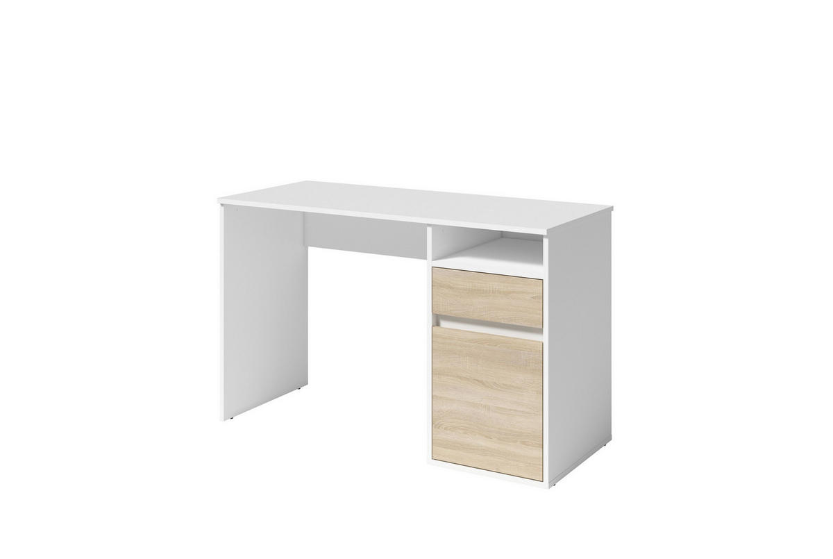 SCHREIBTISCH REGIS 120x53x75,5 cm Bürotisch Computertisch, Weiß - Weiß, Holzwerkstoff (53/120/75.5cm) - MASSENO