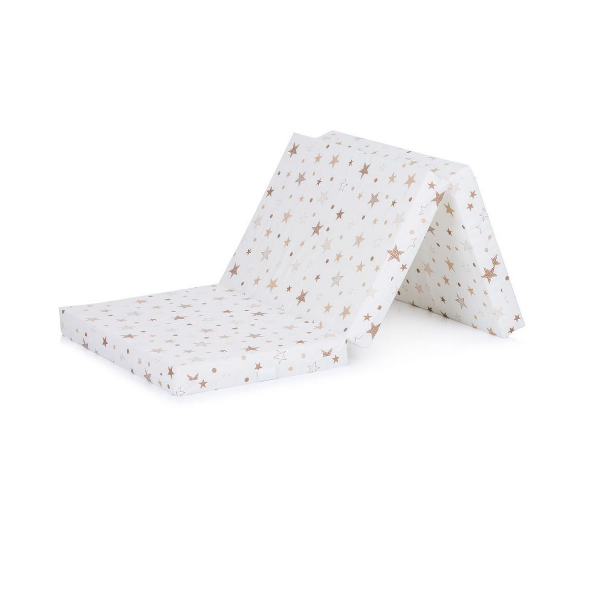 KLAPPMATRATZE Stars 120 x 60 x 6 cm beige Sterne faltbar, Bezug waschbar, Größe 120 x 60 x 6 cm - Beige, Textil - Chipolino