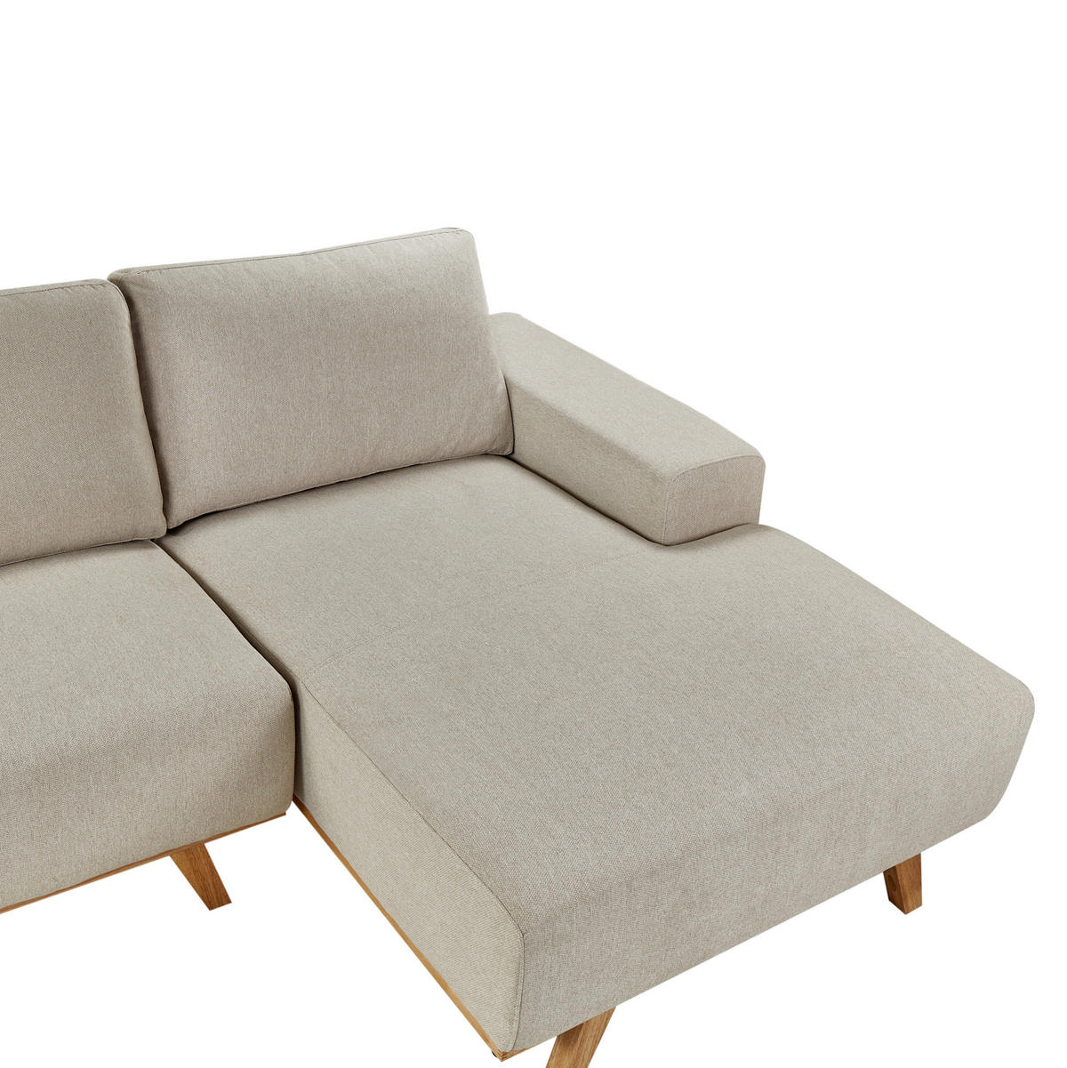 ROHOVÁ POHOVKA 3-místná Látka Béžová levostranná Nora - béžová, textil (279/150cm) - Beliani