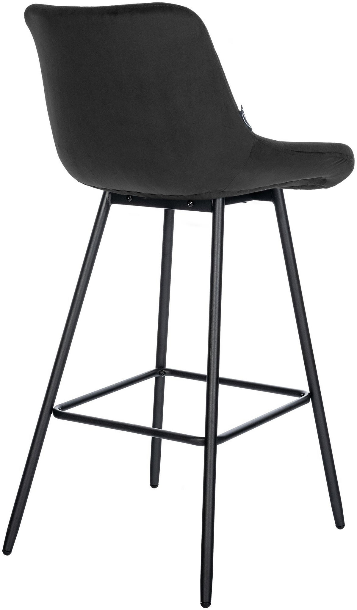 BARHOCKER Samt schwarz - Schwarz, Textil/Metall (49/104/56cm) - CLP
