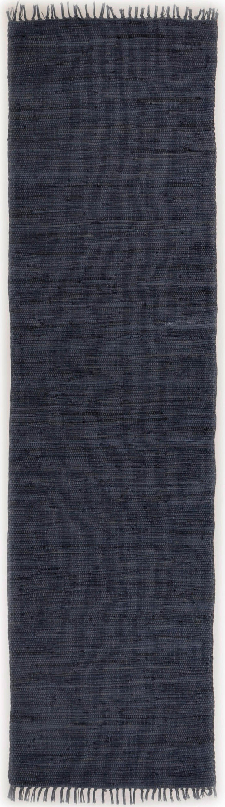 Rug and Roll Fleckerlteppich Anthrazit 70x250 cm