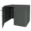 MÜLLTONNENBOX XL 2er-/4er-WPC HxBxT 117x142x102cm Metall Holzoptik erweiterbar Grau - Grau, Metall (142/117/102cm) - PROREGAL