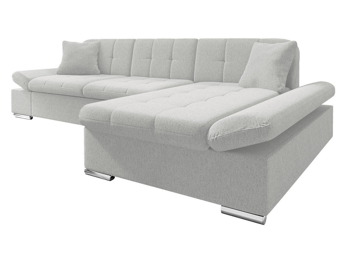 ECKSOFA Malwi, Seite: Rechts - Edelstahlfarben, Holz/Textil (278/161cm) - MIRJAN24