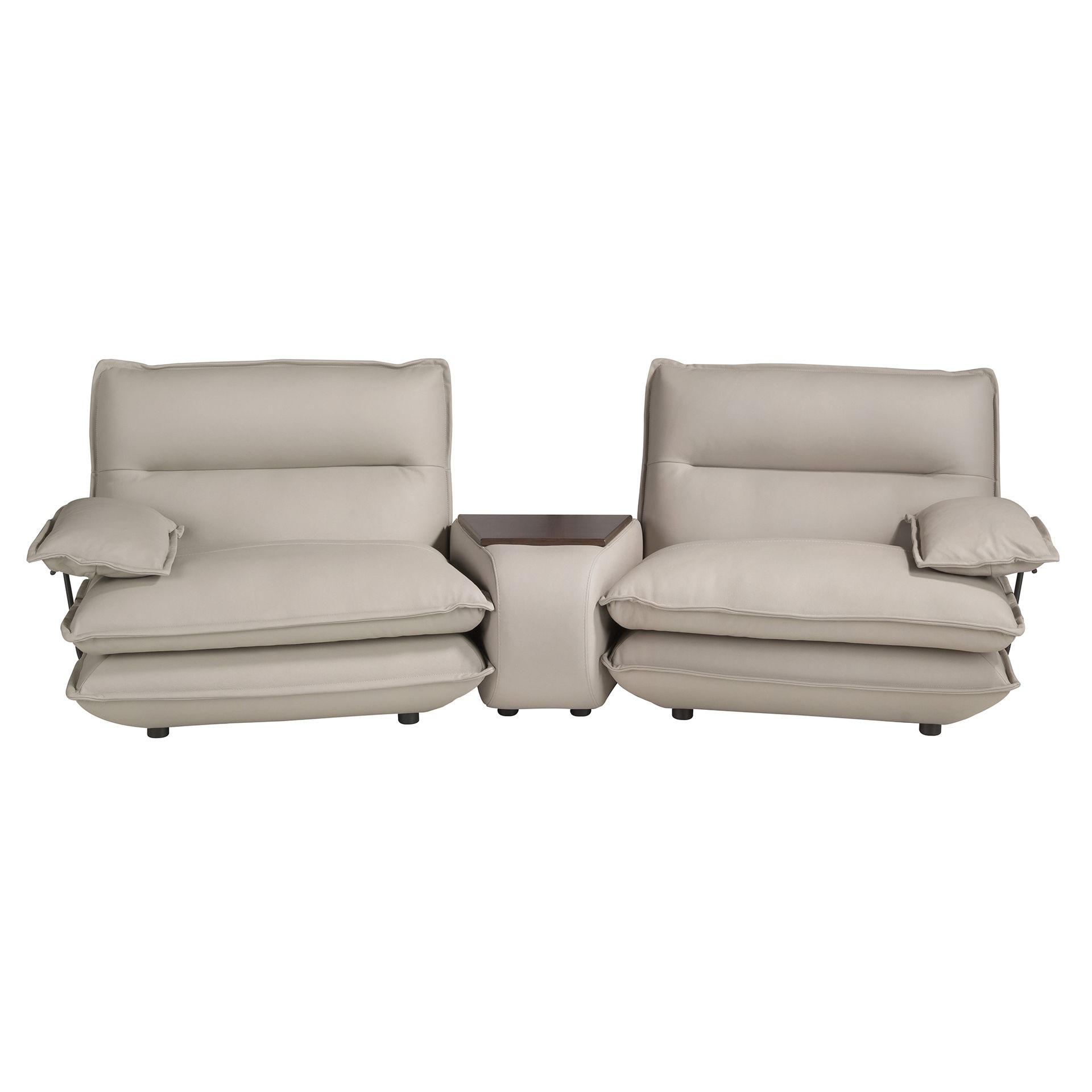 2-SITZER-SOFA aus taupegrauem Leder - Taupe/Graubraun, Leder/Metall (282/93/93cm) - ANGEL CERDA