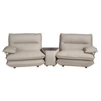 2-SITZER-SOFA aus taupegrauem Leder - Taupe/Graubraun, Leder/Metall (282/93/93cm) - ANGEL CERDA