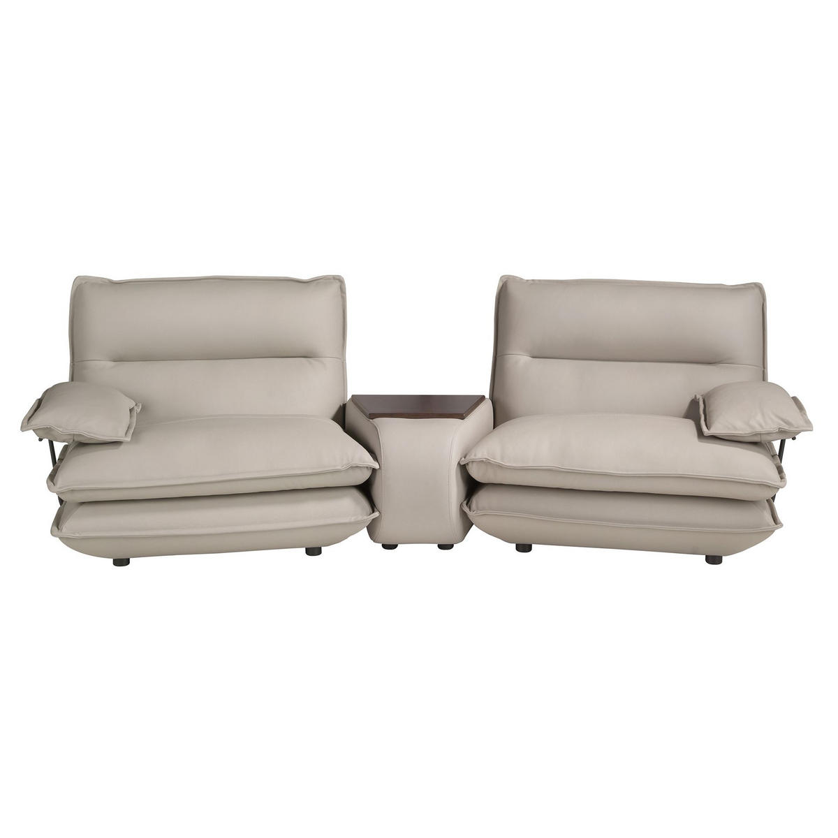SOFA 2-Sitzer aus taupegrauem Leder 282/93/93 cm - Taupe/Greige, Leder/Metall (282/93/93cm) - ANGEL CERDA