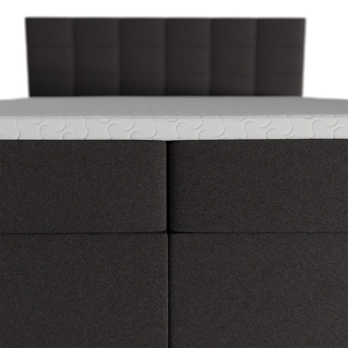 BOXBETT Seattle schwarz 180x200 cm Malmo-Stoff - Schwarz, Textil (180/200cm) - Juskys