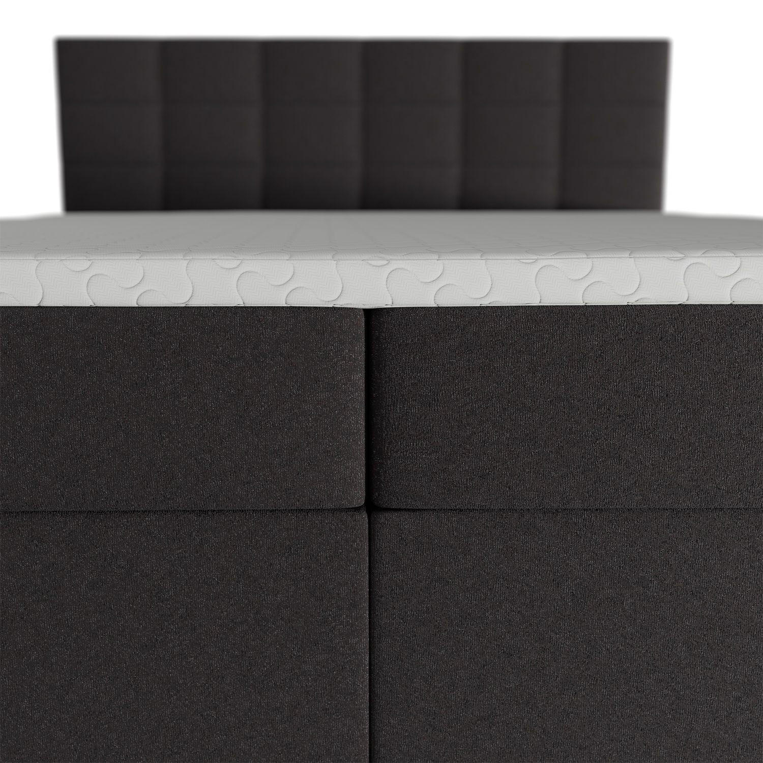 Thumbnail - Juskys Boxbett, Schwarz, Textil, 180x200 cm, Schlafzimmer, Betten, Boxspringbetten