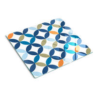 GLASPLATTE 60x52 cm Geometrische Figuren - Blau, Glas (60/0.4/52cm) - TULUP