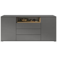 SIDEBOARD Skadu Eiche Evoke - Graphitfarben, Holzwerkstoff (166.5/75.5/35cm) - Vladon
