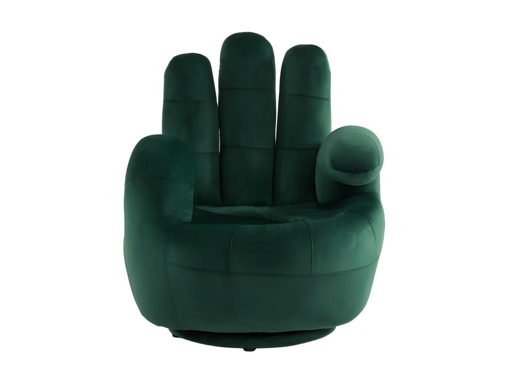 FINGERSESSEL drehbar - Samt - Tannengrün - CATCHY - Grün, Textil (78/89/82cm) - Vente-Unique