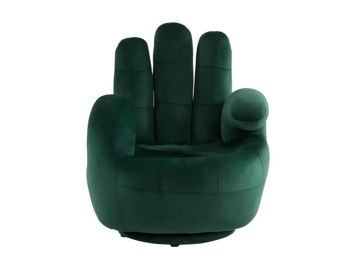 FINGERSESSEL drehbar - Samt - Tannengrün - CATCHY - Grün, Textil (78/89/82cm) - Vente-Unique