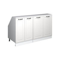 KUCHYŇSKÁ SKŘÍŇKA POD ŠIKMOU STŘECHU R-Line Bílý venkovský dům 140 cm Sada 2 korpusů skříně hloubka 60 cm - bílá, kompozitní dřevo (140/83.8/60cm) - Vicco