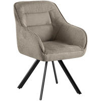 ESSZIMMERSTUHL Stoff Taupe - Taupe/Schwarz, Textil/Metall (57/89/64cm) - CLP