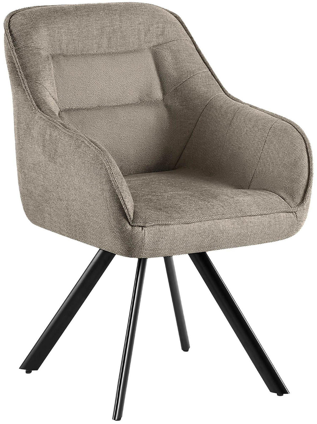 ESSZIMMERSTUHL Stoff Taupe - Taupe/Schwarz, Textil/Metall (57/89/64cm) - CLP