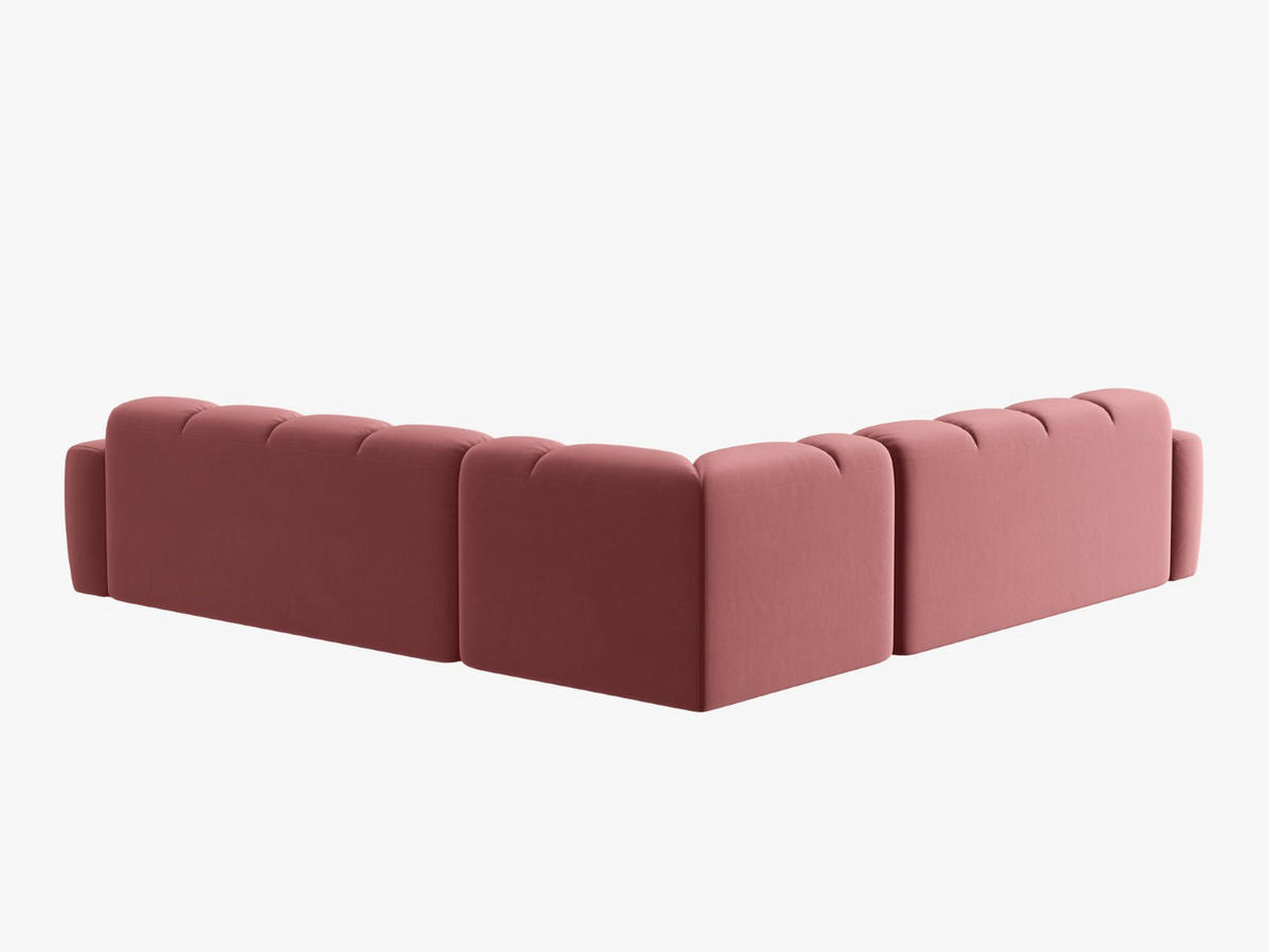ECKSOFA Lisa aus Samt lachs 5 Sitzplätze - Dunkelrosa, Textil (310/310cm) - Micadoni