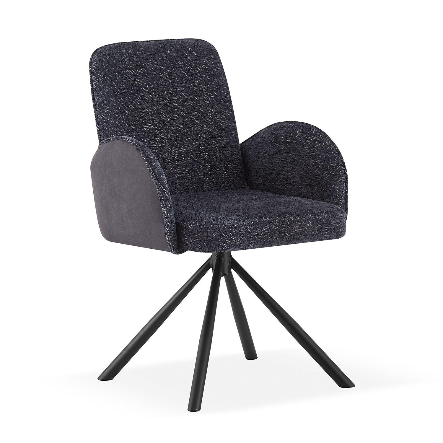 ESSZIMMERSTUHL MICHAEL, Anthrazit - Anthrazit/Schwarz, Textil (48/48/42cm) - B&D Home