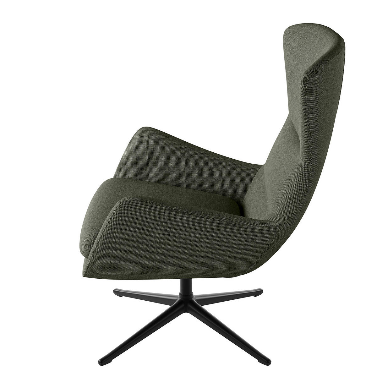 SESSEL mit Kreuzfuß - Schwarz/Grau, Textil/Metall (84/99/96cm) - home24