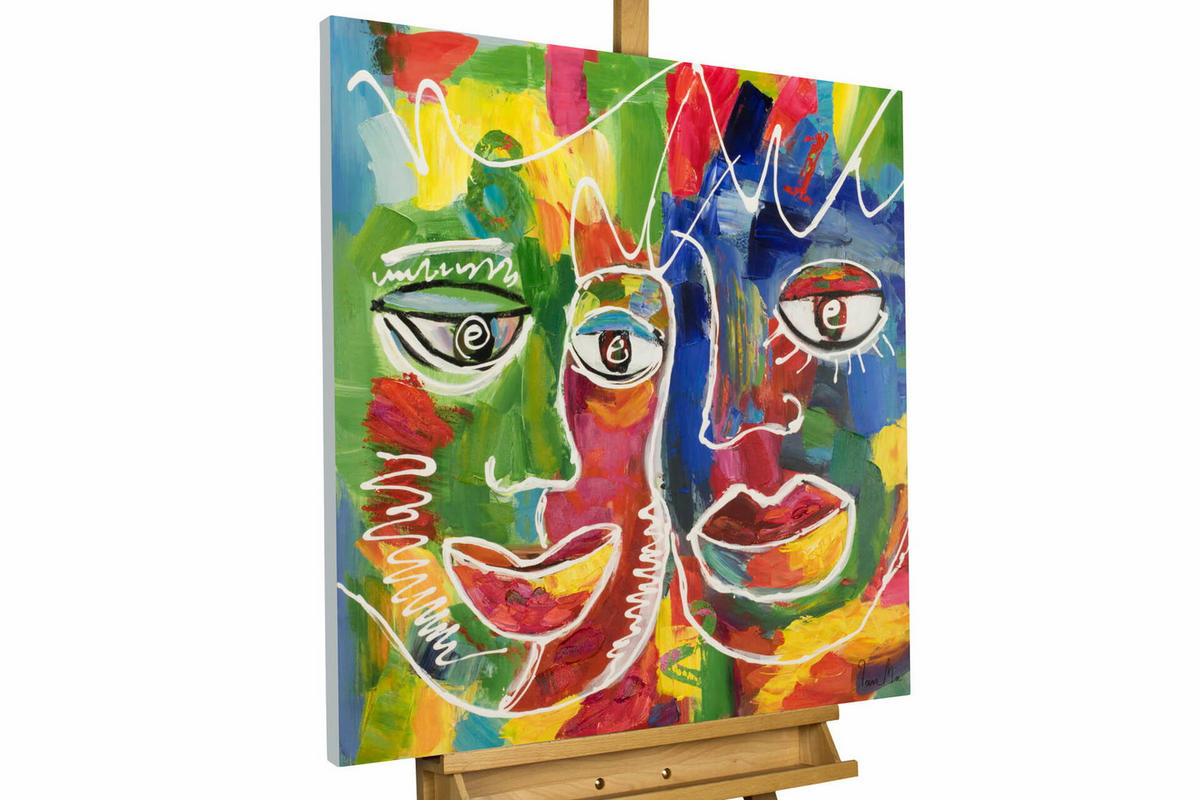 ACRYLBILD HANDGEMALT 80/80 cm - Multicolor, Holz/Textil (80/80cm) - KUNSTLOFT