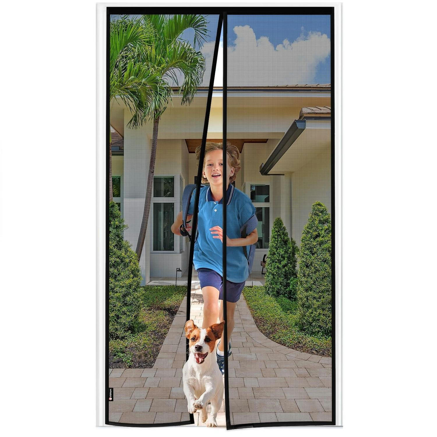 FLIEGENGITTER Tür für Balkon und Terrasse, ohne Bohren, schwarz - Schwarz, Textil (80/220/2cm)