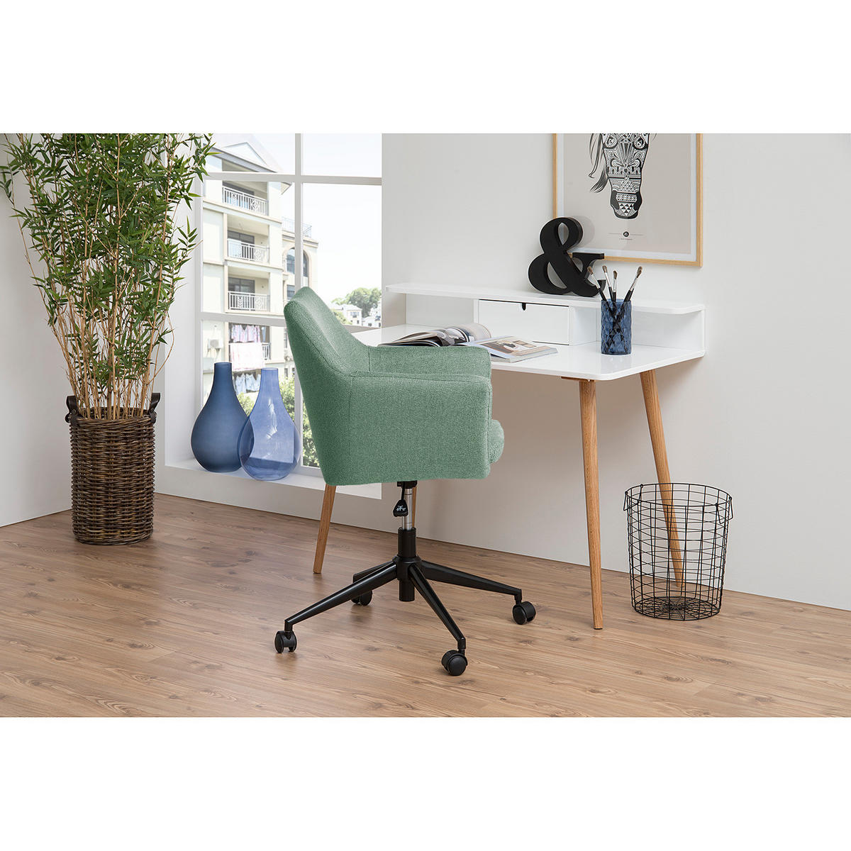 BÜRODREHSTUHL - Grau, Textil (58/95/58cm) - home24