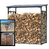KAMINHOLZREGAL Außen Promo 185x70x185 cm Metall Anthrazit mit Wetterschutz Transparent 2,3 m³ / 3,5 SRM - Transparent/Anthrazit, Metall (185/185/70cm) - QUICK STAR