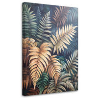 BILDER, Farnblätter Natur Pflanzen grün - Grün, Textil (40/60cm) - Feeby
