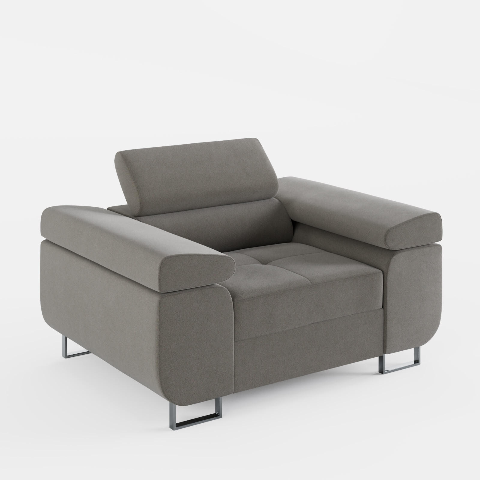 SESSEL VEMO SOLO, in Beige, matter Veloursstoff - Beige, Textil (135/88/100cm) - Barchello