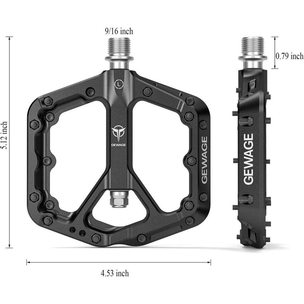 FAHRRADPEDALE Mountainbike rutschfest Nylonfaser Schwarz - Schwarz, Metall (11/1.5/11.5cm)
