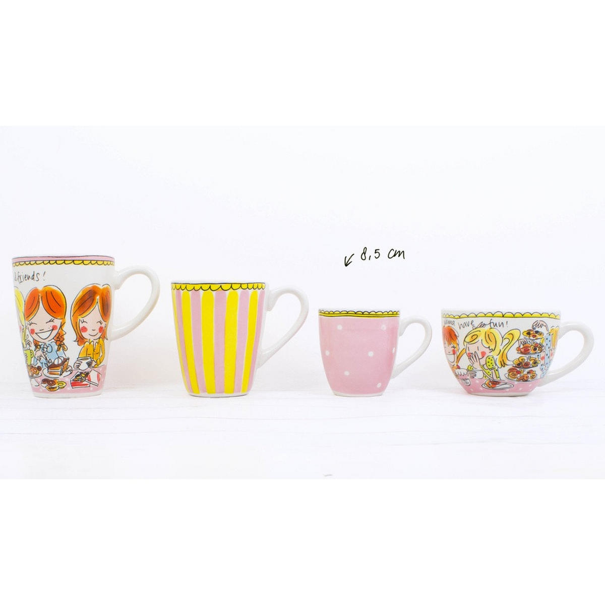 MINI-BECHER Punkt in Rosa - 200 ml - Multicolor, Keramik (0.2L) - Blond Amsterdam