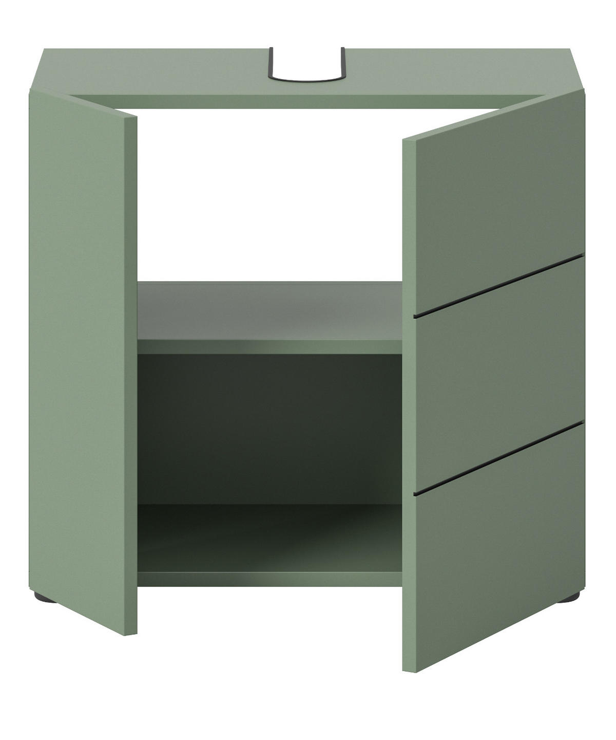 WASCHBECKENUNTERSCHRANK grün, Badezimmer Unterschrank 60 x 56 cm - Schwarz/Grün, Holzwerkstoff/Kunststoff (60/190/34cm) - Inn.Furn