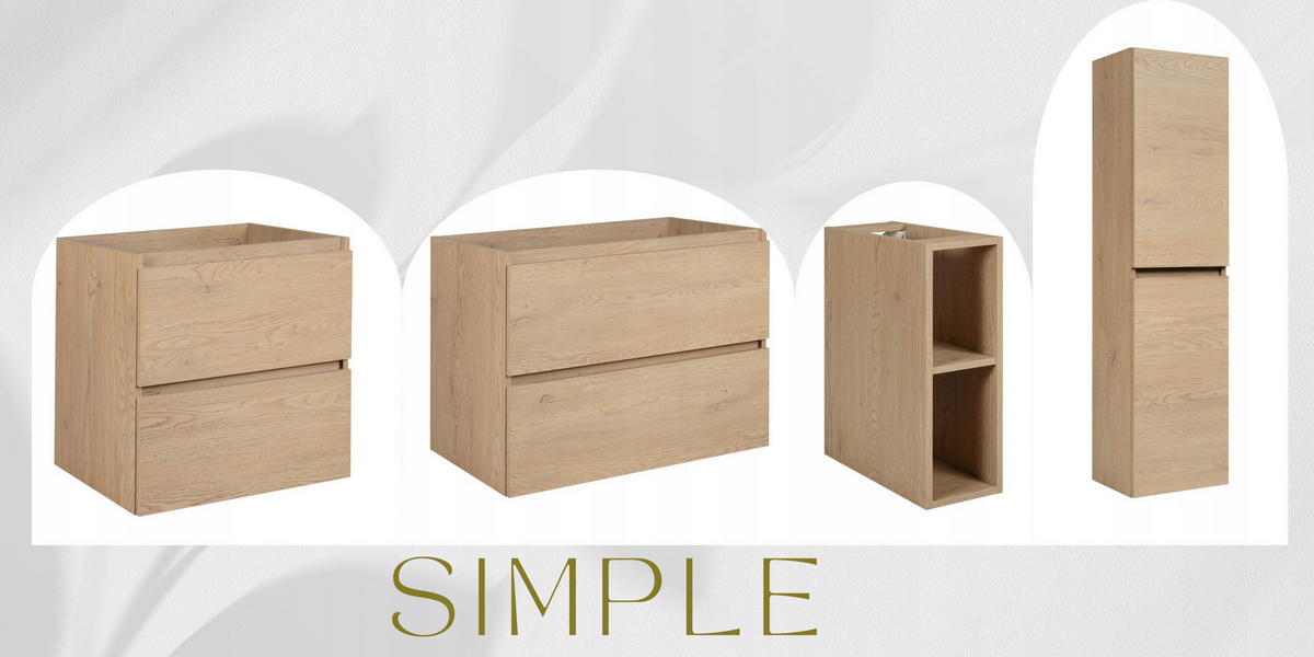 WASCHBECKUNTERSCHRANK SIMPLE 100cm Eichen Craft - Eiche Artisan, Holz (100/62/46cm) - Rodan