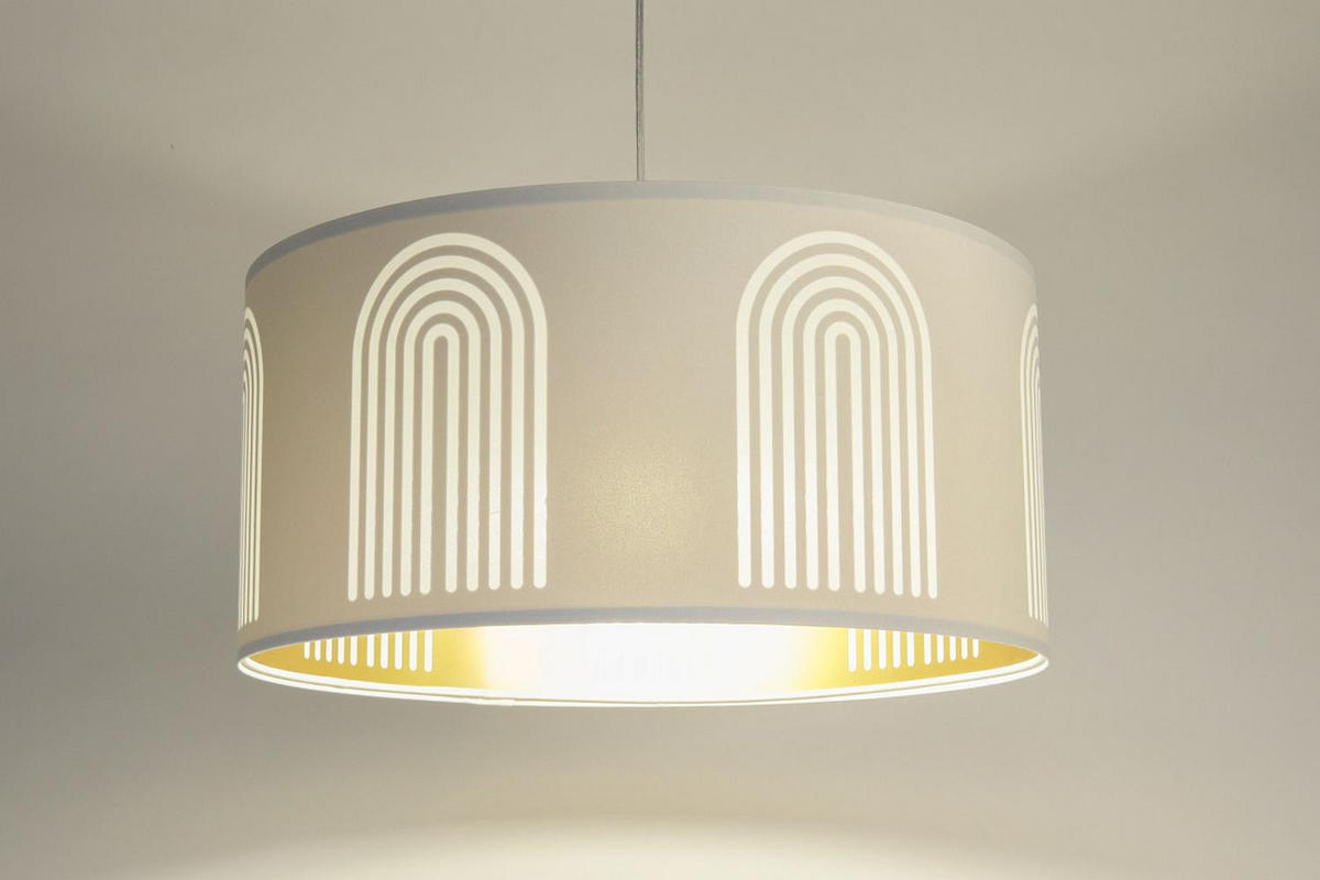 HÄNGELEUCHTE Gold 70/100 cm - Goldfarben/Weiß, Kunststoff (30/1.2/100cm) - ONZENO