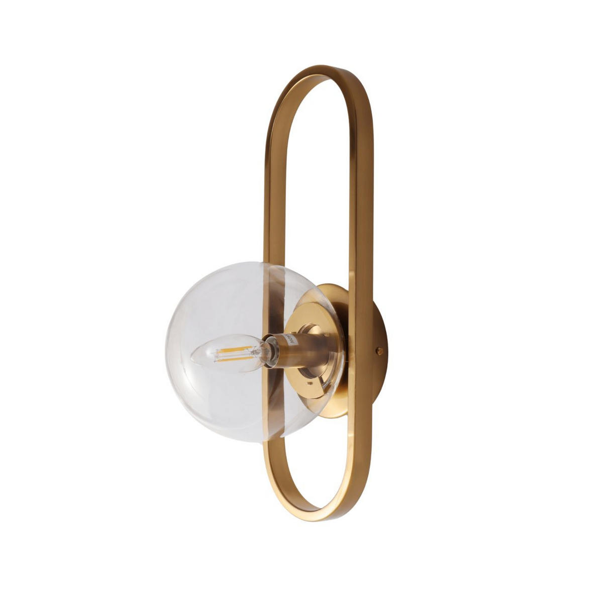 WANDLEUCHTE Belisto, Transparent und goldfarben, 40cm - Transparent, Glas (15/40/15cm) - KOSILUM