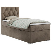 BOXBETT ALDA 90/200 Braun Velvet - H4 - Links Seite - Braun, Holz/Textil (90/200cm) - MKS