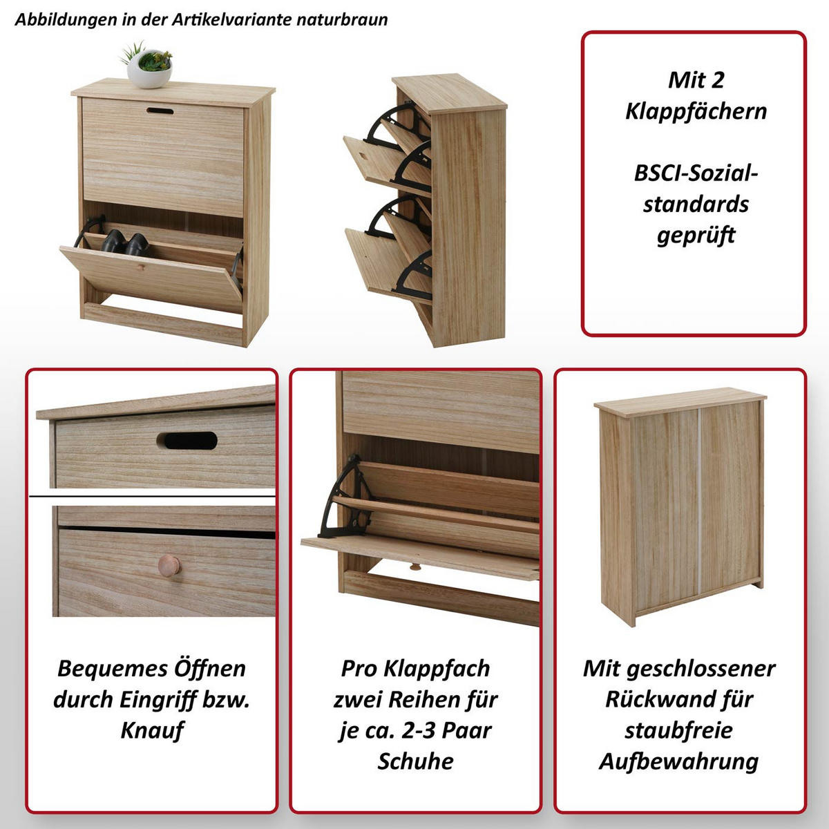 SCHUHKIPPER Weiß - Weiß, Holzwerkstoff (60/81/25cm) - MCW