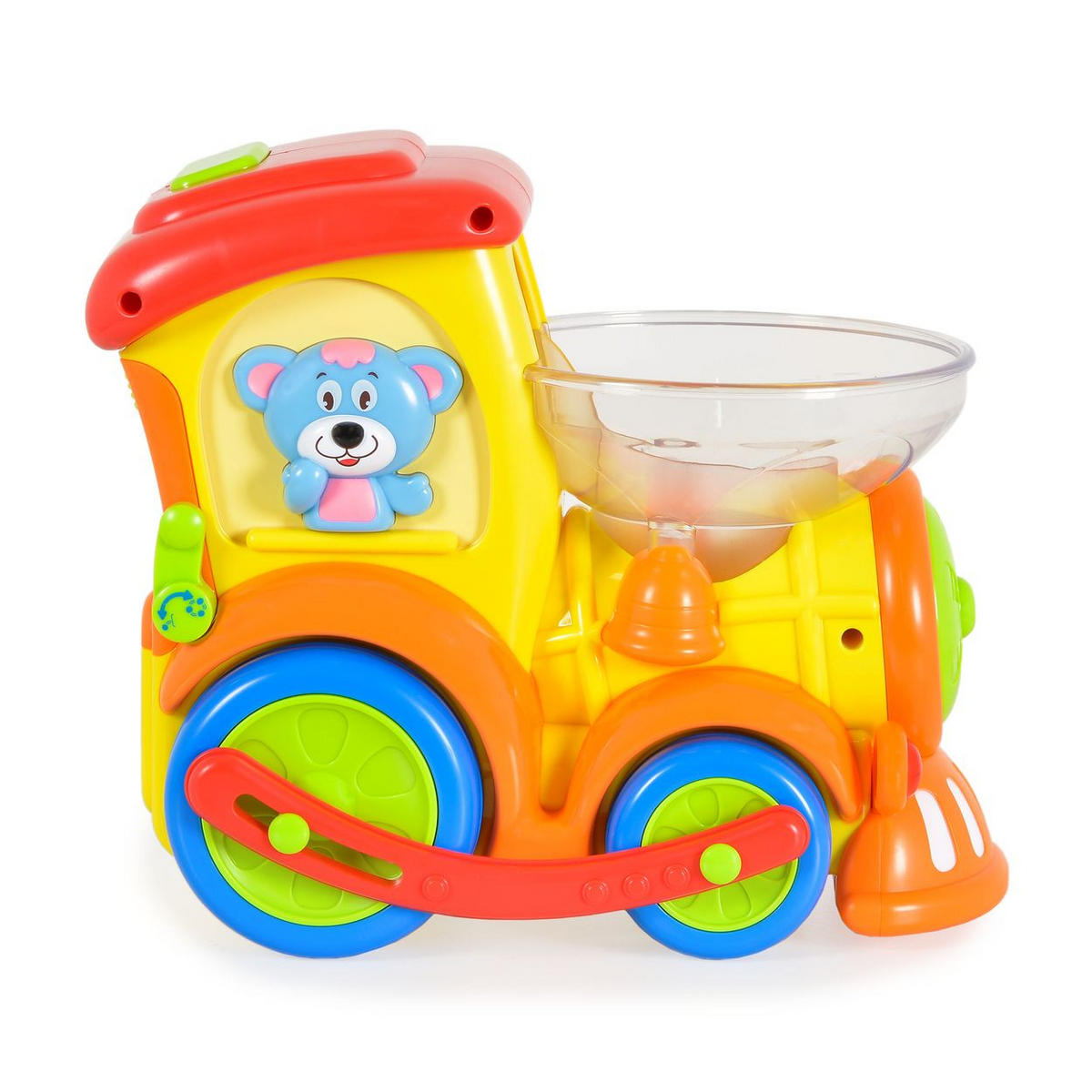 MOTORIKSPIELZEUG Kugelbahn Zug 958 gelb Musik, Lichtfunktion, Kugelbahn, 3 bunte Bälle, Zug, ab 18 Monate - Gelb, Kunststoff (11/20/23cm) - Moni