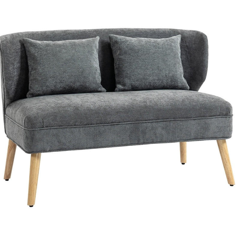 Modfu DVOJMIESTNA pohovka z kaučukovníka 117x65x78,5 cm sivá s čalúnením z chenille a ergonomickým operadlom