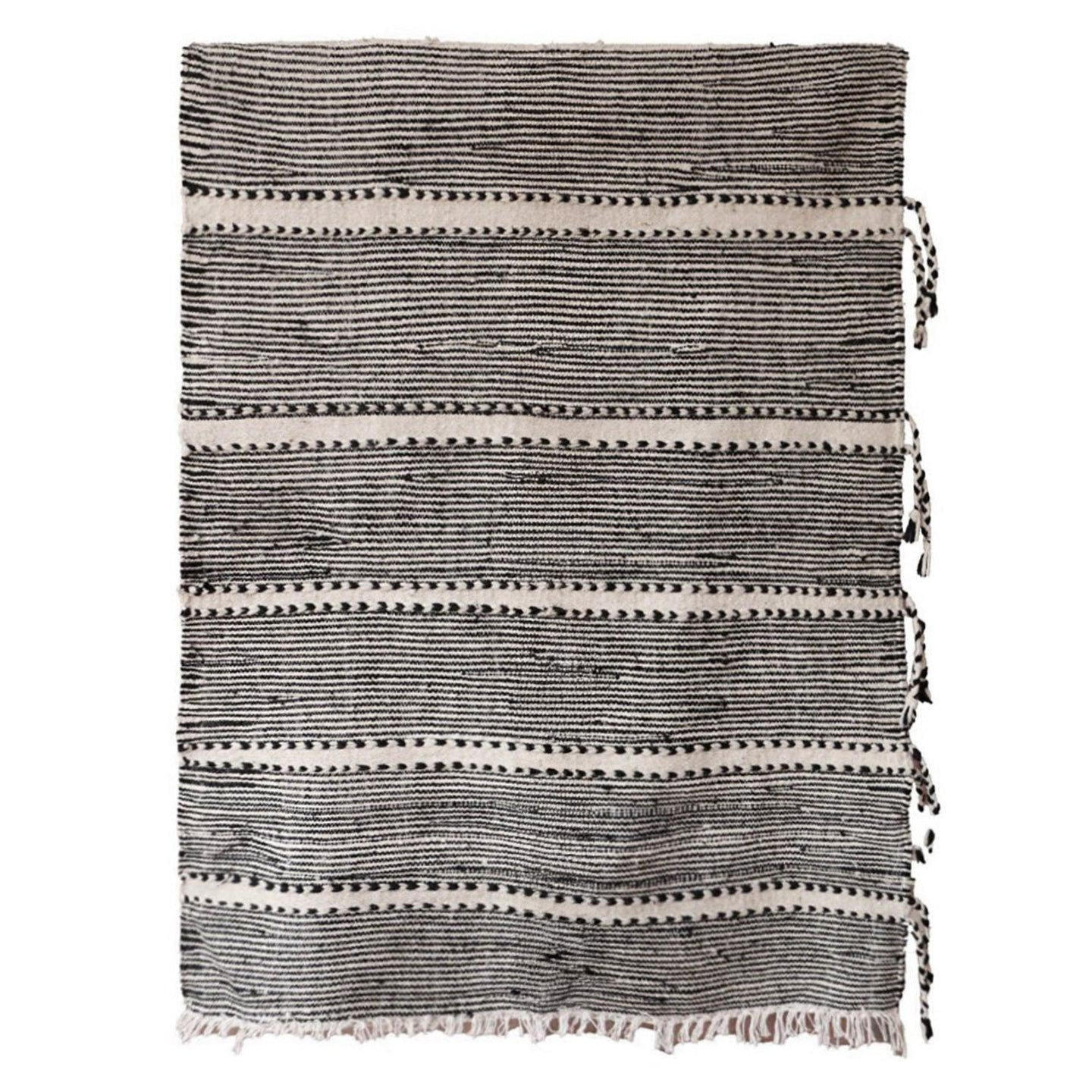 BERBERTEPPICH Kelim Marokko Wolle 200x 300 cm - Schwarz, Naturmaterialien (200/300cm) - AFK Living