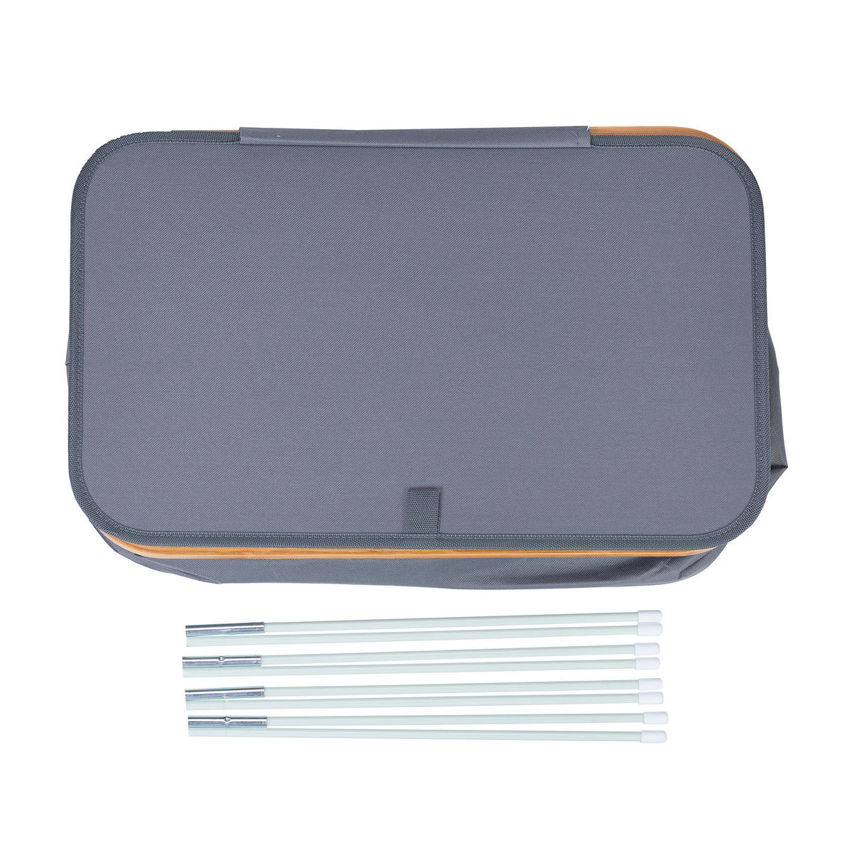 WÄSCHEKORB - Grau, Holz/Textil (54/75/34cm) - Relaxdays