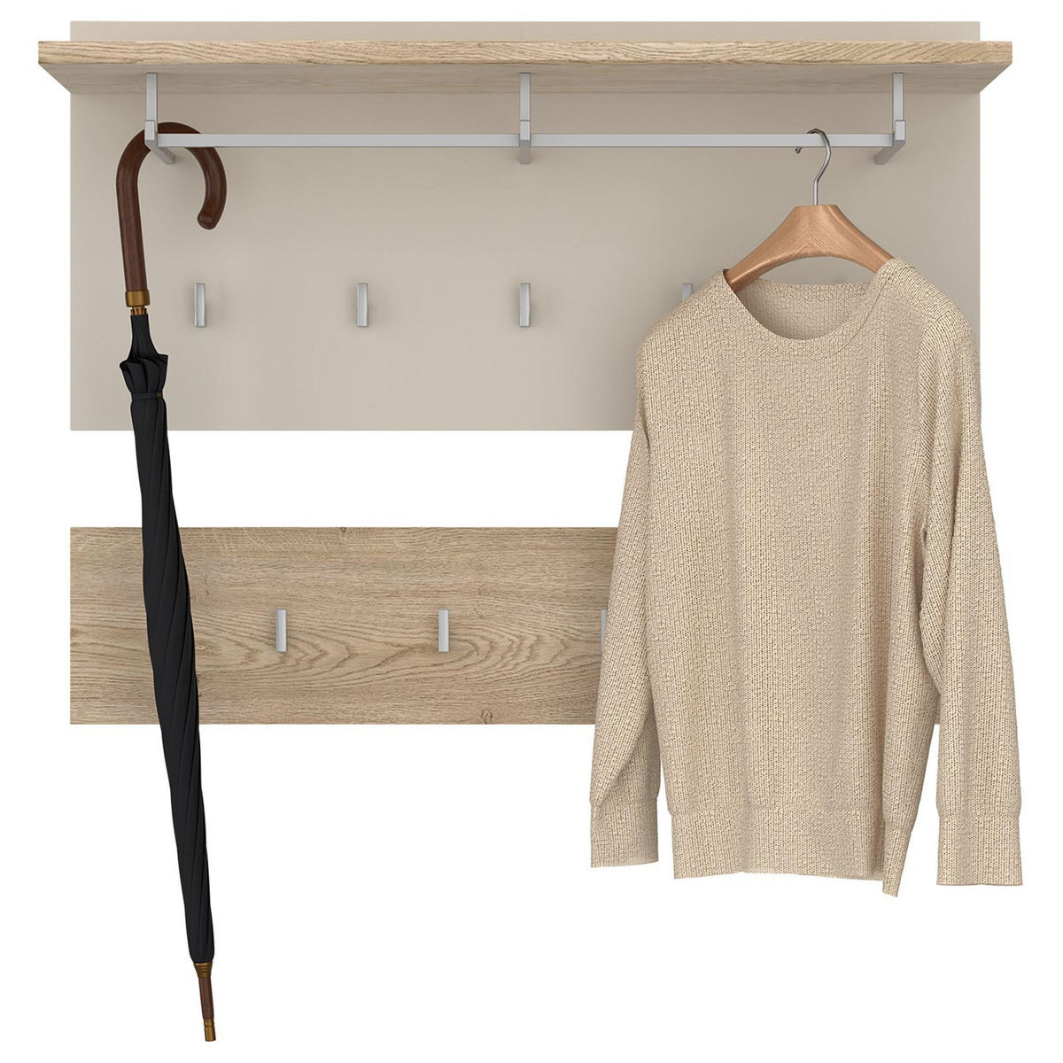 WANDGARDEROBE BILBAO - Kaschmir/Sonoma Eiche, Holzwerkstoff (90/60/30cm) - IDIMEX