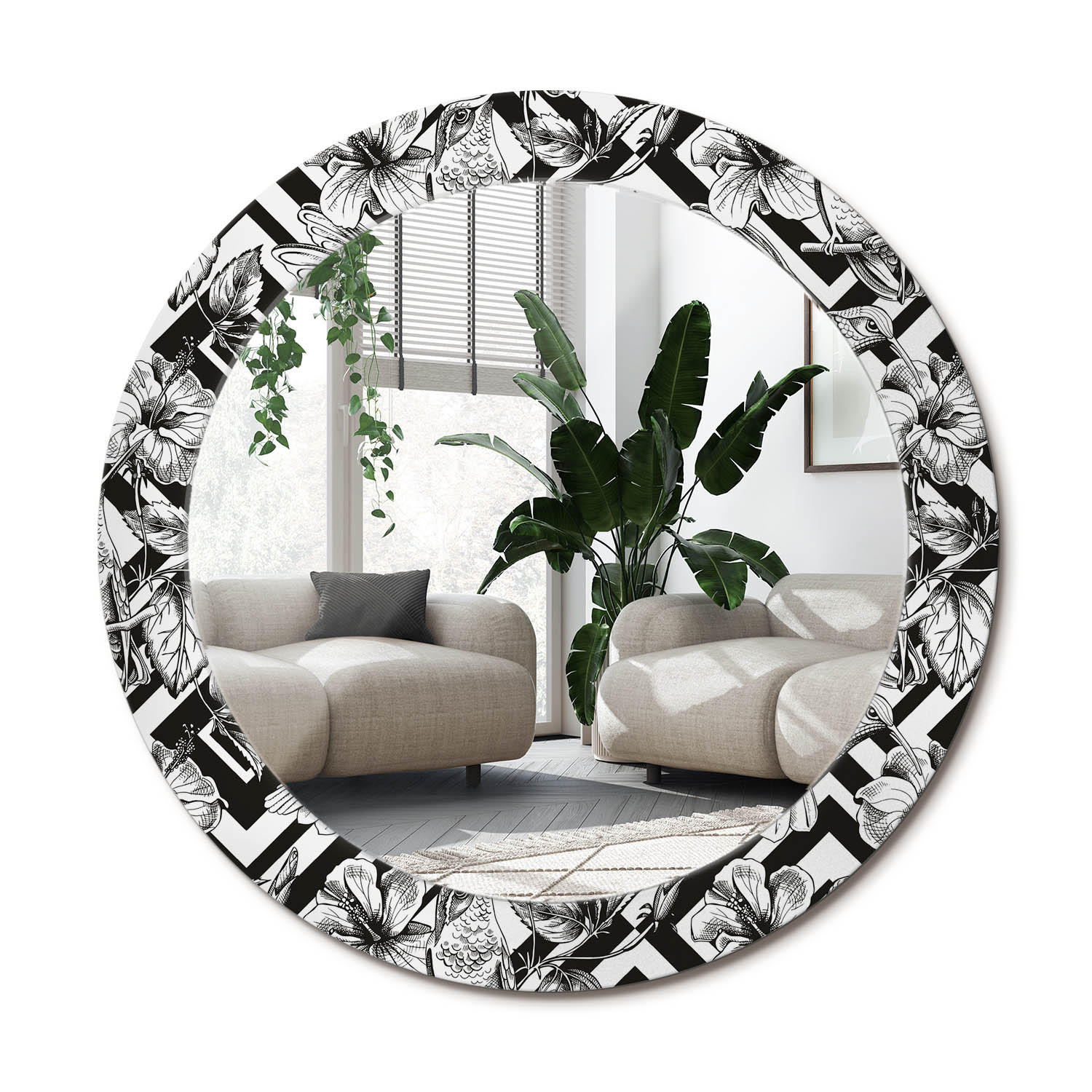 Wallfluent Spiegel Schwarz 70x70x0.4 cm