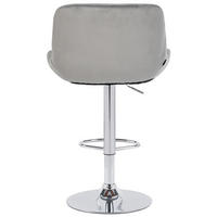 BARHOCKER 2er Set Salomon Chrom Samt grau - Chromfarben/Grau, Textil/Metall (50/106/52cm) - TPFLiving