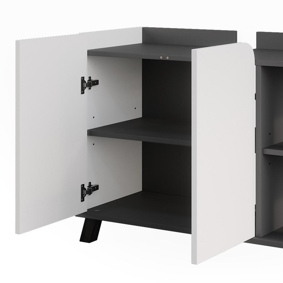 WASCHBECKENUNTERSCHRANK Karen Anthrazit/Weiß 80 x 65 cm mit 2 Türen - Anthrazit/Weiß, Holzwerkstoff (80/65/35cm) - Vicco