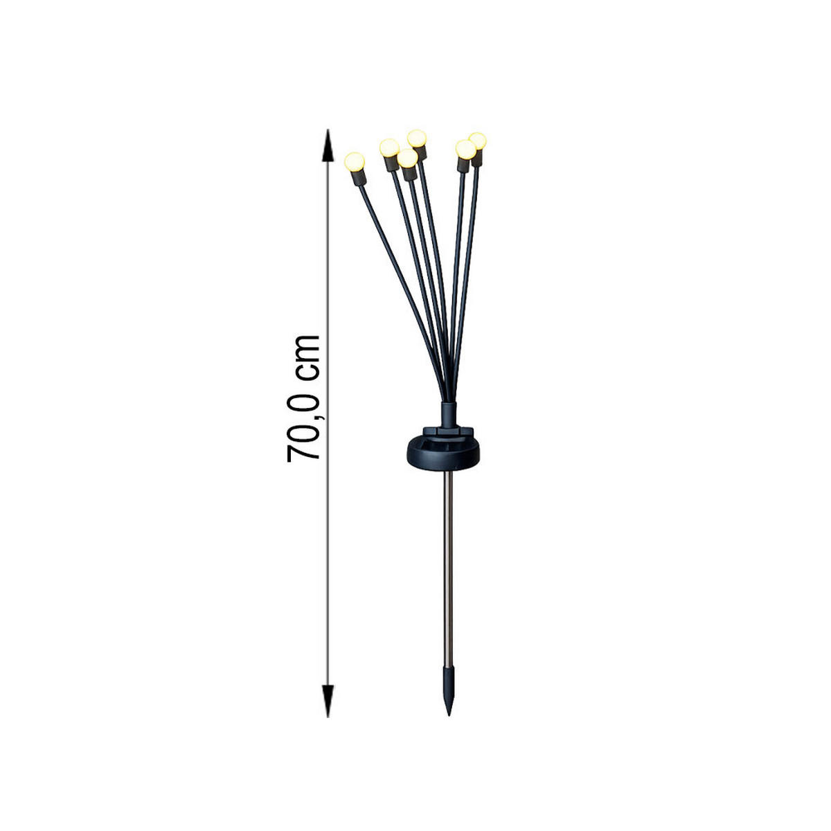 LED AUSSENLEUCHTE Metall Schwarz - Schwarz, Metall (1.6/1.6/70cm)